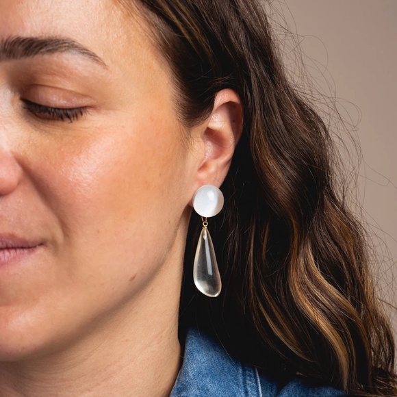 NWT Anthropologie Casa Clara Hailey Lucite Drop Earrings - Picture 5 of 5